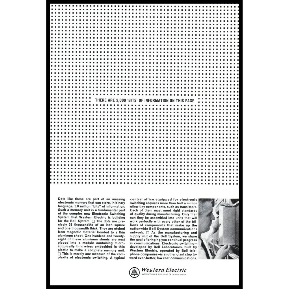 1965 Western Electric Bell Telephone Vintage Print Ad Landline 3000 Bits Decor